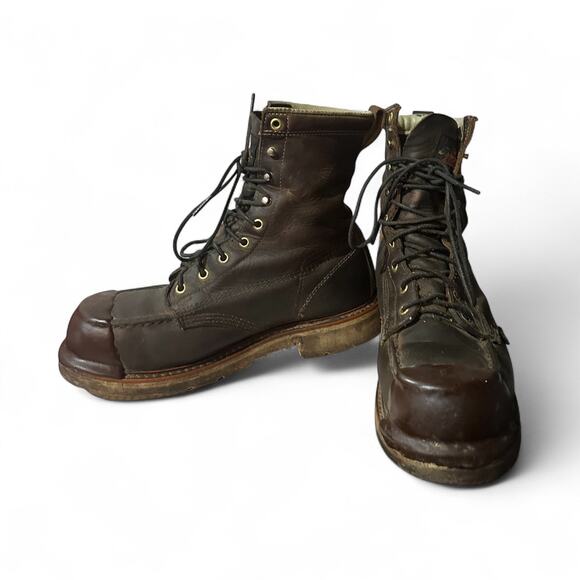 Rugged Men's Dark Brown Leather Boots - Picture 3 of 7